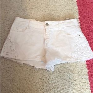 Zara white denim shorts